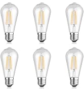 Dimmable LED Edison Bulbs 6W Equivalent 60W, ST58 Vintage Light Bulbs E26 Base 2700K Warm White A...