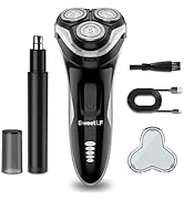 SweetLF Electric Razor for Men with Nose Trimmer, 100% Waterproof, Rechargeable Cordless Shaver, ...