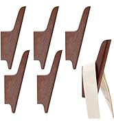 twinklemon 6PCS Wood Wall Hooks Wall Mount Walnut Wooden Hooks Handcrafted Solid Wood Coat Hooks ...
