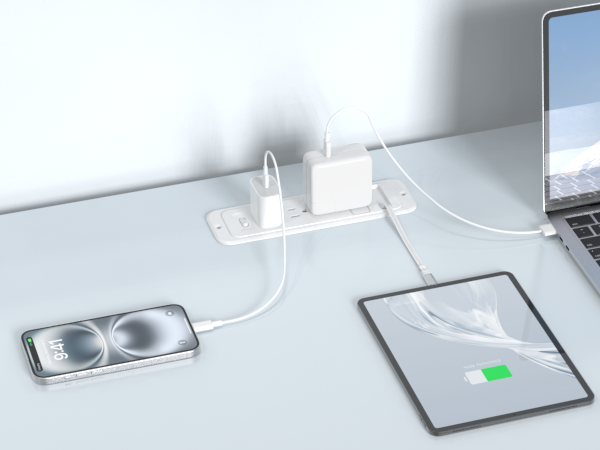 recessed power strip with usb ports