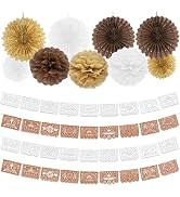 4 Pack Papel Picado Banner, Cielito Lindo Party Decorations with Tissue Paper Fan and Flower, 39F...