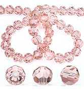 Dowarm 200 Pieces 4MM Round Crystal Glass Beads for Jewelry Making, Rondelle Crystal Beads for Cr...
