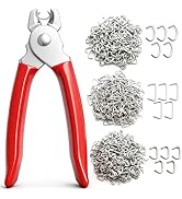 Ruibapa 285 pcs Hog Rings with Straight Hog Ring Pliers Kit 3/4" 1/2" 3/8 "Galvanized Hog Rings f...