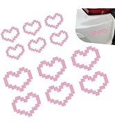 YAWUROU 2 PCS Car Heart Shaped Pixel Decals, 4" and 9" Waterproof Removable Automotive Bumper Sti...