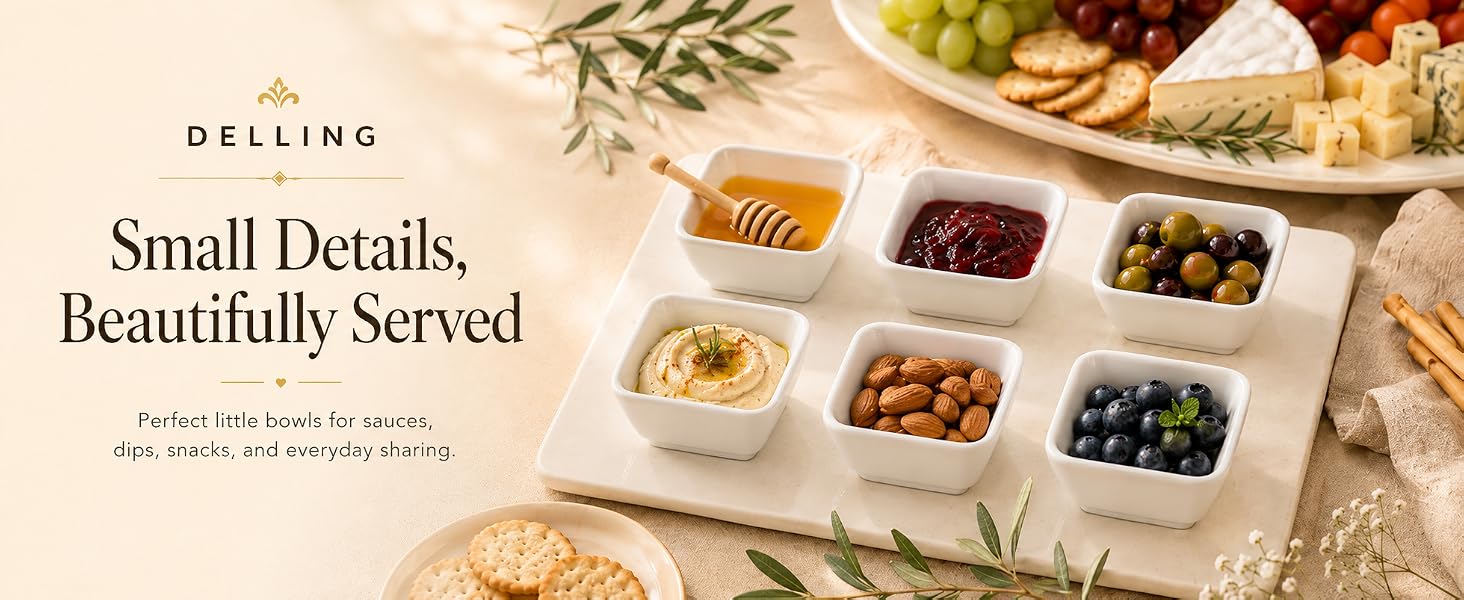 Small Details,Beautifully Served Perfect little bowls for sauces,dips, snacks, and everyday sharing.