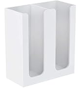 Richboom Acrylic Coffee Cup and Lid Storage Organizer Holder, 2 Compartments, White