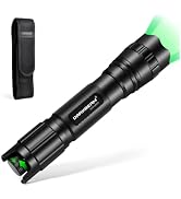 DARKBEAM Green Light LED Flashlight Tactical Stepless Dimming, Flood/Spot Portable Handheld Green...
