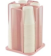 Annova Plastic Cup Organizer - 360 Rotating Coffee Cup Dispenser with 4 Compartments, Multifuncti...