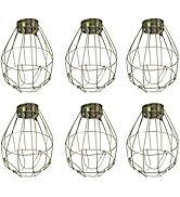6pcs Vintage Metal Bulb Guard Cage Lampshade Light Cage Adjustable Industrial Clamp Hanging Indus...