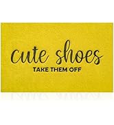 Spring Door Mats for Home Entrance Funny Front Door Mats Cute Shoes Take Them Off Heavy Duty Easy...