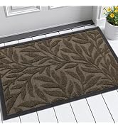Smiry Front Door Mat Indoor Outdoor Entrance, Heavy Duty Natural Rubber, Trap Dirt and Moisture, ...