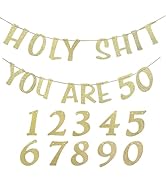 Funny Birthday Banner Gold Glitter Banner 20th 30th 40th 50th 60th 70th 80th 90th Birthday Party ...