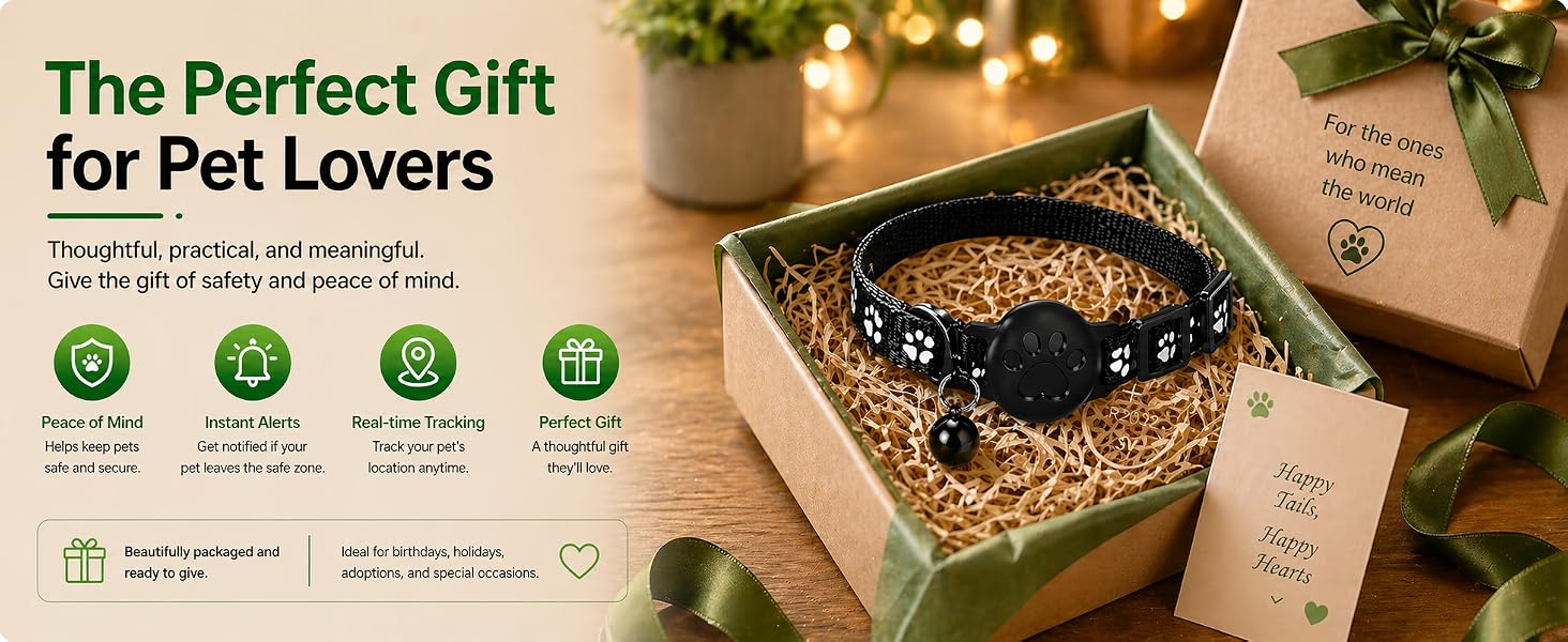 Pet Tracker,GPS Collar for Cats (Android Only) Smart tag