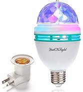 E26 Disco Light Bulb Rotating RGB Party Light Lamp LED Strobe Bulb Strobe Light Multi Crystal Dis...