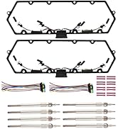 FGJQEFG Valve Cover Gaskets Harness with Glow Plugs Compatible with 94-03 Ford F250 E350 7.3L Pow...