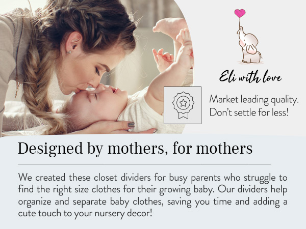 Wooden baby closet dividers help mothers keep the nursery organized, tidy, and stylish with ease