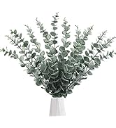Tiyard 12pcs Eucalyptus Stems 18" Tall Artificial Eucalyptus Leaves Greenery Decor Faux Eucalyptu...
