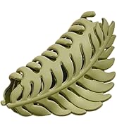 Hair Clip, 1Pc Green Leaf-shaped Hair Clip with Many Teeth, Big Claw Clips, 3.5 Inch, Non slip Le...
