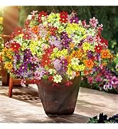 Artificial Flowers for Outdoors, Durable UV Resistant Artificial Outdoor Flowers, Colorful Mix Fa...