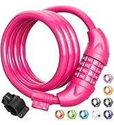 Titanker Bike Lock, Bicycle Lock 4 Feet Cable Lock 1/2 Inch Resettable Bike Lock Combination with...