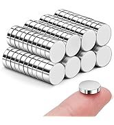SMARTAKE 80 Pcs Refrigerator Magnets, 10x2.6mm Small Round Fridge Magnets, Multi-Use Premium Neod...