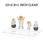 Hexsonhoma Acrylic Shelf Riser 15x3.9x1 pack of 2, Countertop Acrylic Display Storage Organizer f...