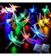 JMEXSUSS Dragonfly Solar String Lights Outdoor, 25.6FT 30 LED Waterproof Solar Fairy Lights, Sola...