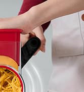 GDL Rotary Cheese Grater Hand Crank - Upgraded Cheese Shredder with 4 Interchangeable Blades, Rot...