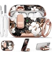 Polislime for AirPod Pro 3 Case 2025, with Safty Lock & Phone Stand for Floral AirPod Pro 3 Gener...