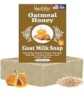 Oatmeal Honey Goat's Milk Soap Bar – Natural Bar Soap for Women, Men, Kids, Itchy Skin, Eczema, P...