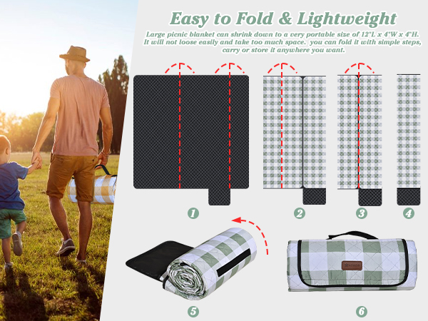Quick storage picnic mat
