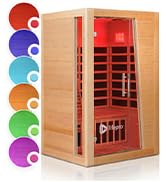 LifePro Rejuvacure 1 or 2 Person Indoor Sauna — Far Infrared Sauna for Home with Chromotherapy Li...