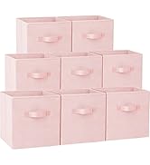 Storage Cubes, 13x13 Large Cube Storage Bins (Set of 8), Fabric Collapsible Clothes Storage Bins ...