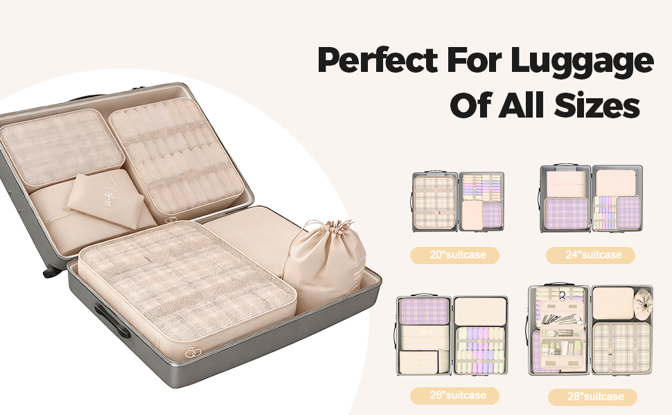 8 Set Packing Cubes Luggage