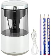 M&G White Electric Pencil Sharpener, Portable Automatic Pencil Sharpener for Colored Pencils, Aut...