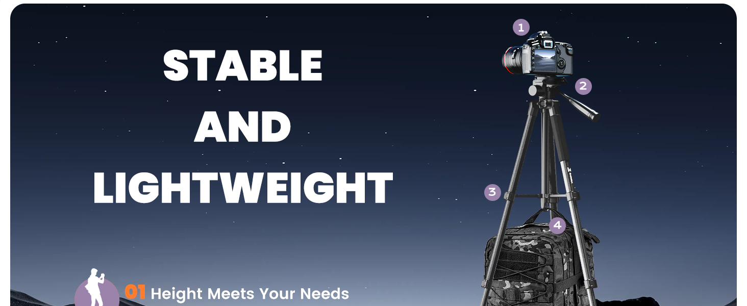 Stable and Lightweight Camera and Phone Tripod