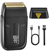 HIENA PRO Professional Reciprocating Electric Shaver for Men, Cordless Beard Trimmer & Bald Head ...