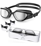 Vegemono Swim Goggles, Unisex Adult Swimming Goggles Anti Fog Anti UV No Leakage Wide View for Me...