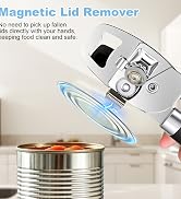 EEKEDO Can Opener Manual, Heavy Duty Stainless Steel Can Opener and Bottle Opener with Magnet, Mu...