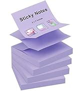 ZCZN 400 Sheets Pop-up Sticky Notes, 3 x 3 Inches, 4 Pads Bright Color Self-Stick Notes, 100 Shee...