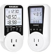SURAIELEC Watt Meter, Plug-in Socket Power Meter, Auto Cost Calculator