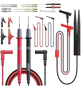 Proster Multimeter Leads Kit 24pcs - Test Leads Set with Replaceable Gold Plated Multimeter Test ...