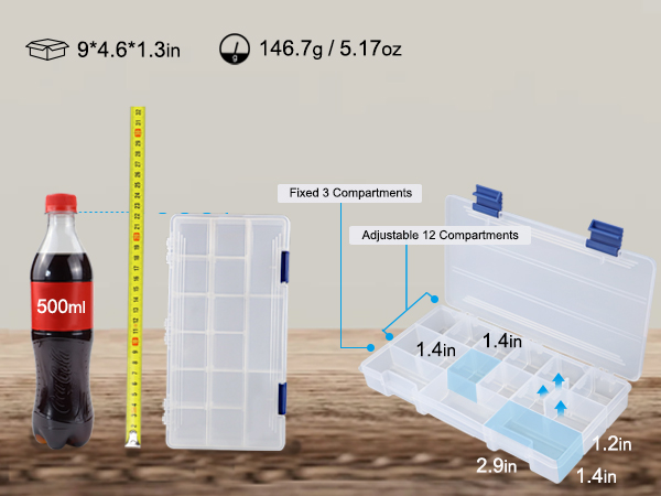 3500 Tackle Box, Clear, 2 Pack