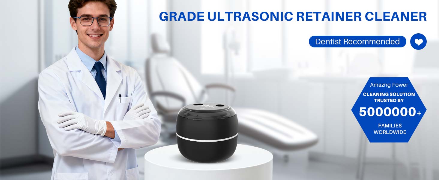 Ultrasonic Retainer Cleaner 45kHz Retainer Cleaning Denture Pod