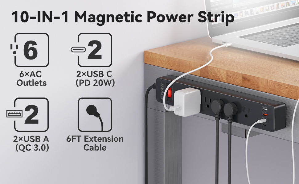 10-IN-1 Magnetic Power Strip