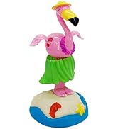 YGMONER Solar Powered Dancing Hula-Hula Flamingo Car Dashboard Ornaments Swinging Dress Animated