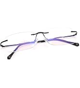 Rimless Clear Bifocal Reading Glasses Blue Light Blocking Readers for Men and Women Unisex Eyewea...