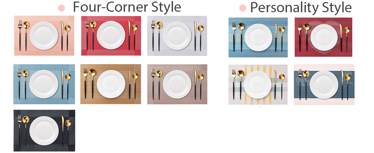 Washable Durable PVC Vinyl Woven Table Mats