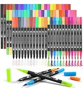 72 Colors Dual Brush Marker Pens, Marker Set, Artist Fine and Brush Tip Markers For Kids Adult co...