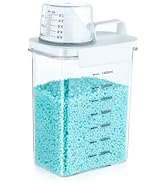 Tokokimo Laundry Powder Detergent Container, 61 Oz Laundry Powder Dispenser, Laundry Scent Booste...